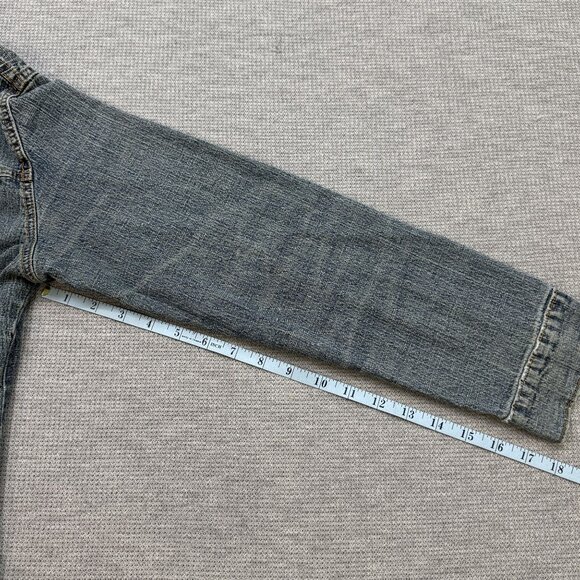 Blue Age Womens Denim Jean Jacket Faded Blue Button Front Pockets Size Medium - Picture 12 of 14